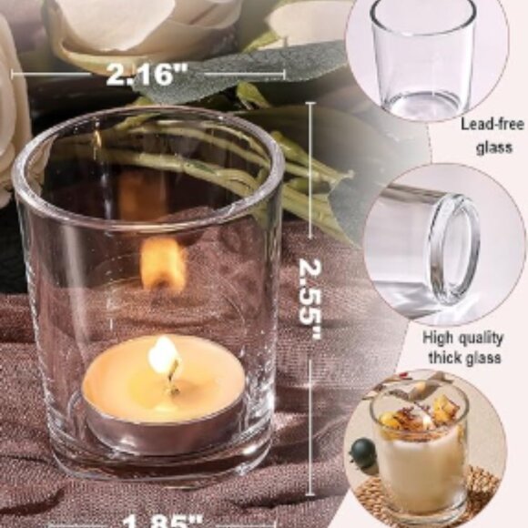 Letine 18-Pack Votive Candle Holders - Clear Glass Tea Light Holders - NWOT - Picture 2 of 5